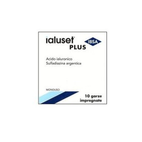 Ialuset Plus Garze Impregnate Sterili per Ferite Infette e Ustioni 10x10 cm 10 Pezzi