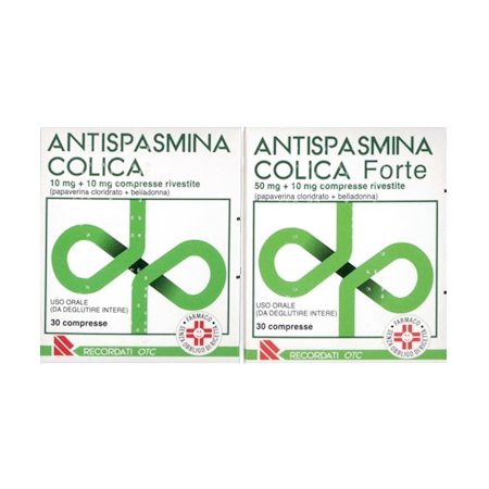Antispasmina Colica Forte 50mg   10mg Papaverina Belladonna 30 Compresse