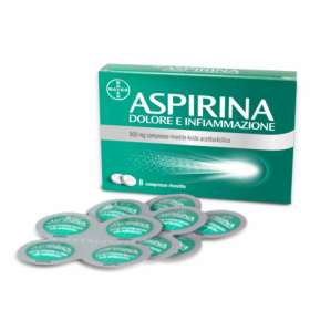 Aspirina Dolore e Infiammazione con 500 mg  di Acido Acetilsalicilico Per Dolori muscolari e Articol
