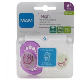 Mam Night Succhietto Silikonseta  6m 2 Pezzi