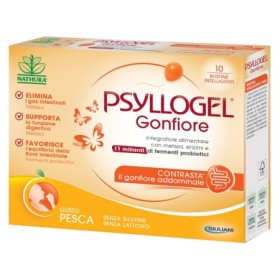 Psyllogel Gonfiore Integratore Funzione Intestinale Gusto Pesca 10 Bustine
