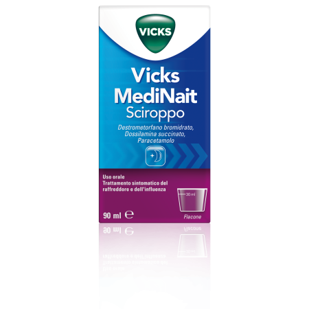 Vicks Medinait Sciroppo Trattamento Raffreddore e Influenza 90 ml